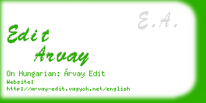 edit arvay business card