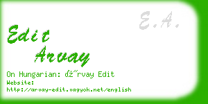 edit arvay business card